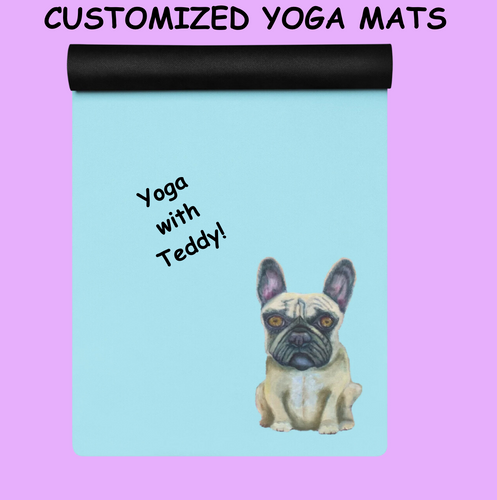 Yoga Mat with Frenchie - Whimsy Fit Workout Wear