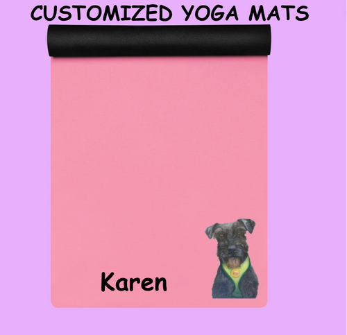 Schnauzer on Yoga Mat Personalized Whimsy Fit
