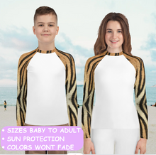 Load image into Gallery viewer, Kids Rash Guard - Tiger Print 8-20
