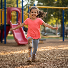 Load image into Gallery viewer, Toddler Baby  Leggings Blue Longhorn Leggings  Whimsy Fit Two toddler girls playing in light blue LongHorn leggings Whimsy Fit Girl jumping in light blue Horns leggings Girl running in light blue Horns leggings
