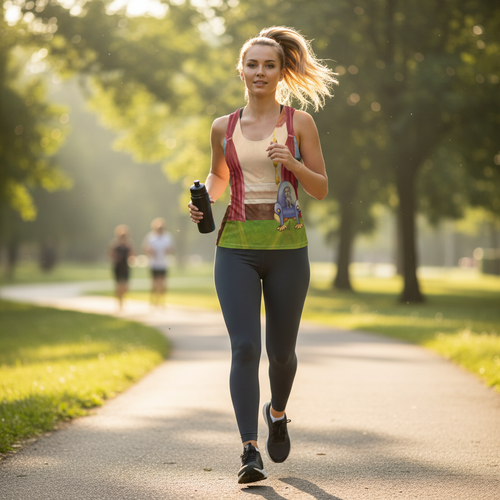 Outdoor running action shot