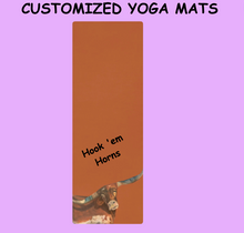 Load image into Gallery viewer, Burnt Orange Yoga Mat with Longhorn by Whimsy Fit
