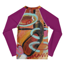 Load image into Gallery viewer, Kids Rash Guard Girls Rash Guard SPF Abstract Print SPF
