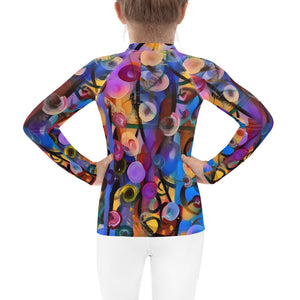 Girls Rash Guard SPF Abstract Print Girls Bathing Suit Whimsy Fit