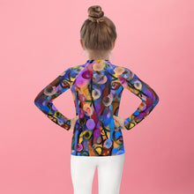 Load image into Gallery viewer, Girls Rash Guard SPF Abstract Print Girls Bathing Suit Whimsy Fit
