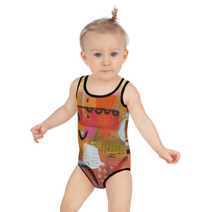 Girls Swimsuit Abstract Print Girls Bathing Suit Whimsy Fit
