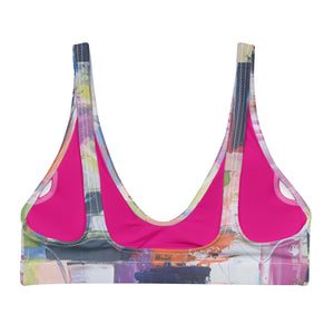 Padded Bikini Top Abstract Print Whimsy Fit