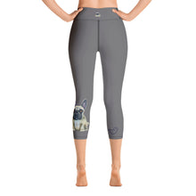 Load image into Gallery viewer, Whimsy Fit Grey Yoga Capri Leggings French Bulldog for Women
