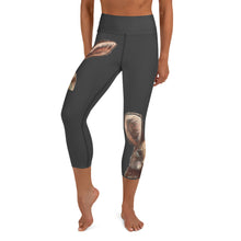 Load image into Gallery viewer, Black Yoga Leggings with Bunny  funky pattern Capri Leggings Whimsy Fit  for Women
