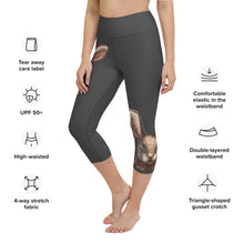 Load image into Gallery viewer, Black Yoga Leggings with Bunny  funky pattern Capri Leggings Whimsy Fit  for Women
