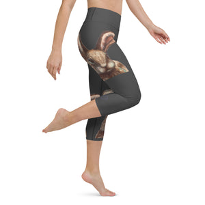 Black Capri Leggings with Bunny - Whimsy Fit Workout Wear