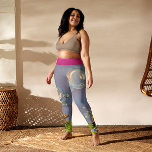 Womens Leggings Yoga Abstract Print Staffordshire Terrier Whimsy Fit 