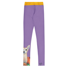 Load image into Gallery viewer, "Pumpkin Pup" Lavender Chihuahua Girls Leggings

