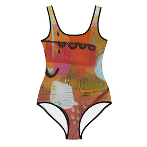Girls Swimsuit "Circles in the Sand" - Whimsy Fit Workout Wear