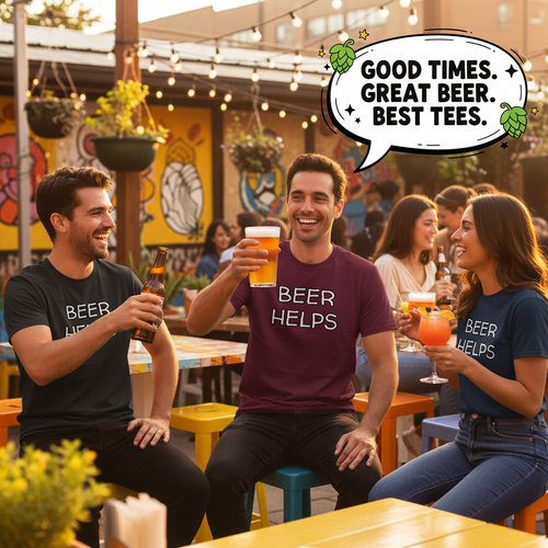 Beer Helps T-Shirt Marketing Photo