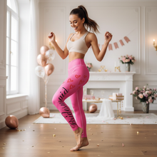Load image into Gallery viewer, Bridesmaid Yoga Leggings Pink Marketing Photo
