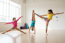 Load image into Gallery viewer, Girls in dance class wearing Circles in the Sand leggings
