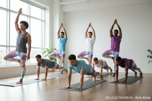 Load image into Gallery viewer, Group of men doing yoga stretches in Kris Kros meggings
