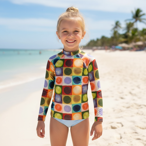 Kids Rash Guard Circles - Front View 1