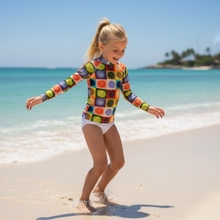 Load image into Gallery viewer, Kids Rash Guard Circles - Front View 2
