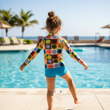 Load image into Gallery viewer, Kids Rash Guard Circles - Back View 3
