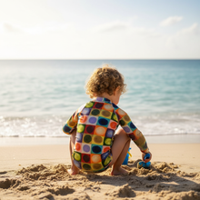 Load image into Gallery viewer, Kids Rash Guard Circles - Back View 2
