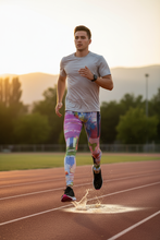 Load image into Gallery viewer, Man running outdoors in Kris Kros meggings
