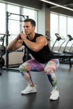 Load image into Gallery viewer, Man strength training in Kris Kros meggings
