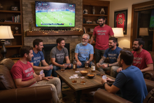 Load image into Gallery viewer, Men in man cave wearing Whisky Helps shirts
