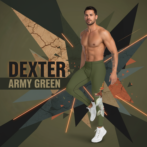 Men's Leggings Dexter Army Green Marketing Photo