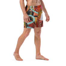 Load image into Gallery viewer, Whimsy Fit men's beach trunks right front view - quick-dry recycled eco-friendly material
