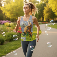 Load image into Gallery viewer, Model wearing Dark Purple Dancing Skeleton Tank Top - Active Movement
