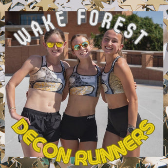 Wake Forest Decons Black, White & Gold Sports Bra - Whimsy Fit Workout Wear  Right View