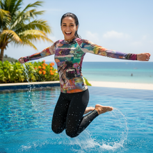 Load image into Gallery viewer, Rash Guard Calm Down Marketing Photo - Front View
