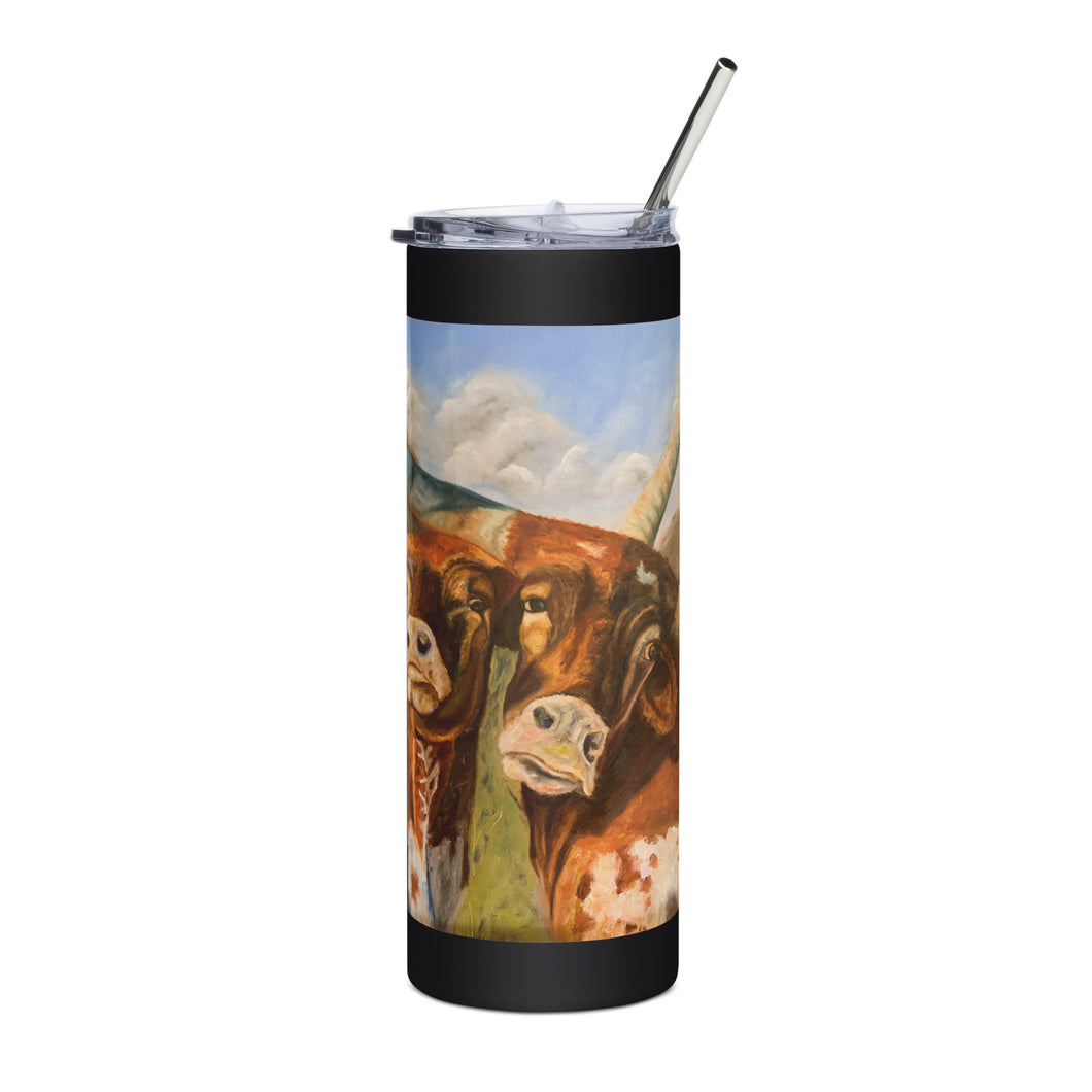Longhorn Stainless steel tumbler - Whimsy Fit Workout Wear