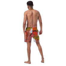 Load image into Gallery viewer, Whimsy Fit swim trunks back view - abstract circle pattern men's quick-dry swimwear
