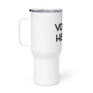 "Vodka Helps" Travel Mug with Handle - Whimsy Fit Workout Wear