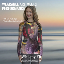 Load image into Gallery viewer, Women's Rash Guard Uneven Pavement Whimsy Fit UPF 50+ Long Sleeve Swim Shirt

