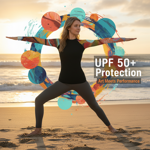 Women's Rash Guard Circles in the Sand Marketing Photo