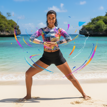 Load image into Gallery viewer, Women&#39;s Rash Guard Kris Kros Marketing Photo

