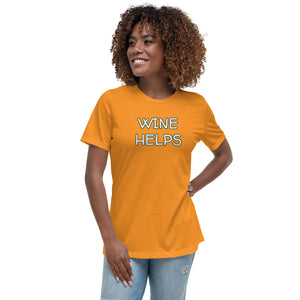 Wine Helps Women's Relaxed T-Shirt - Whimsy Fit Workout Wear