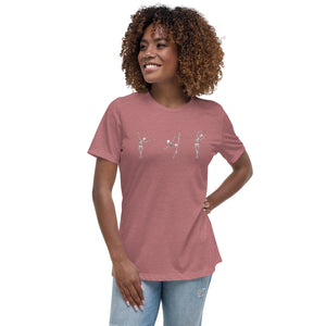 Dancing Ballerina Skeletons Women's Relaxed T-Shirt - Whimsy Fit Workout Wear