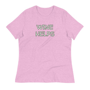 Wine Helps Women's Relaxed T-Shirt - Whimsy Fit Workout Wear
