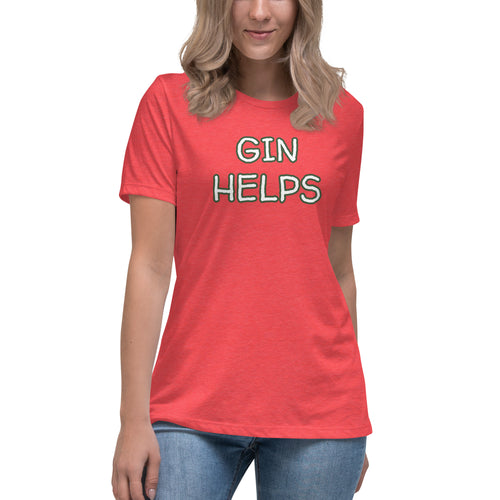 Gin Helps Women's T-Shirt - Whimsy Fit Workout Wear