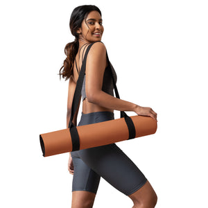 Burnt Orange Yoga Mat with Longhorn by Whimsy Fit