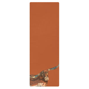 Burnt Orange Yoga Mat with Longhorn by Whimsy Fit