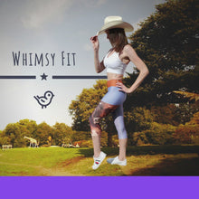Load and play video in Gallery viewer, Whimsy Fit &quot;2 Horns&quot; Yoga Leggings with Navy Waistband
