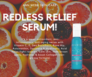 ANN WEBB Redless Relief Serum: Anti-aging serum fights rosacea, hydrates & boosts collagen.  Made in America.
