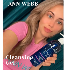 ANN WEBB:Cleansing Gel Non-greasy Foaming, Exfoliating Cleanser that will leave your skin Silky. Great for any skin type. Helps Oily/Blemished skin - Made in AMERICA
