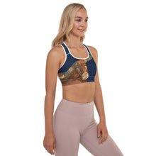 Load image into Gallery viewer, Longhorn &quot;Horns&quot; Padded Racerback Sports Bra - Whimsy Fit Workout Wear Back View
